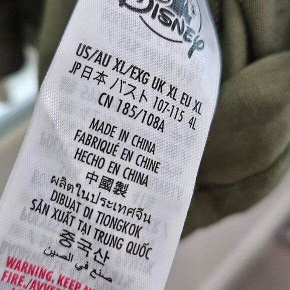 Disney SS Shirt Minnie Mouse Women's XL Cotton/Polyester Olive Green Pink Bow - Picture 5 of 16